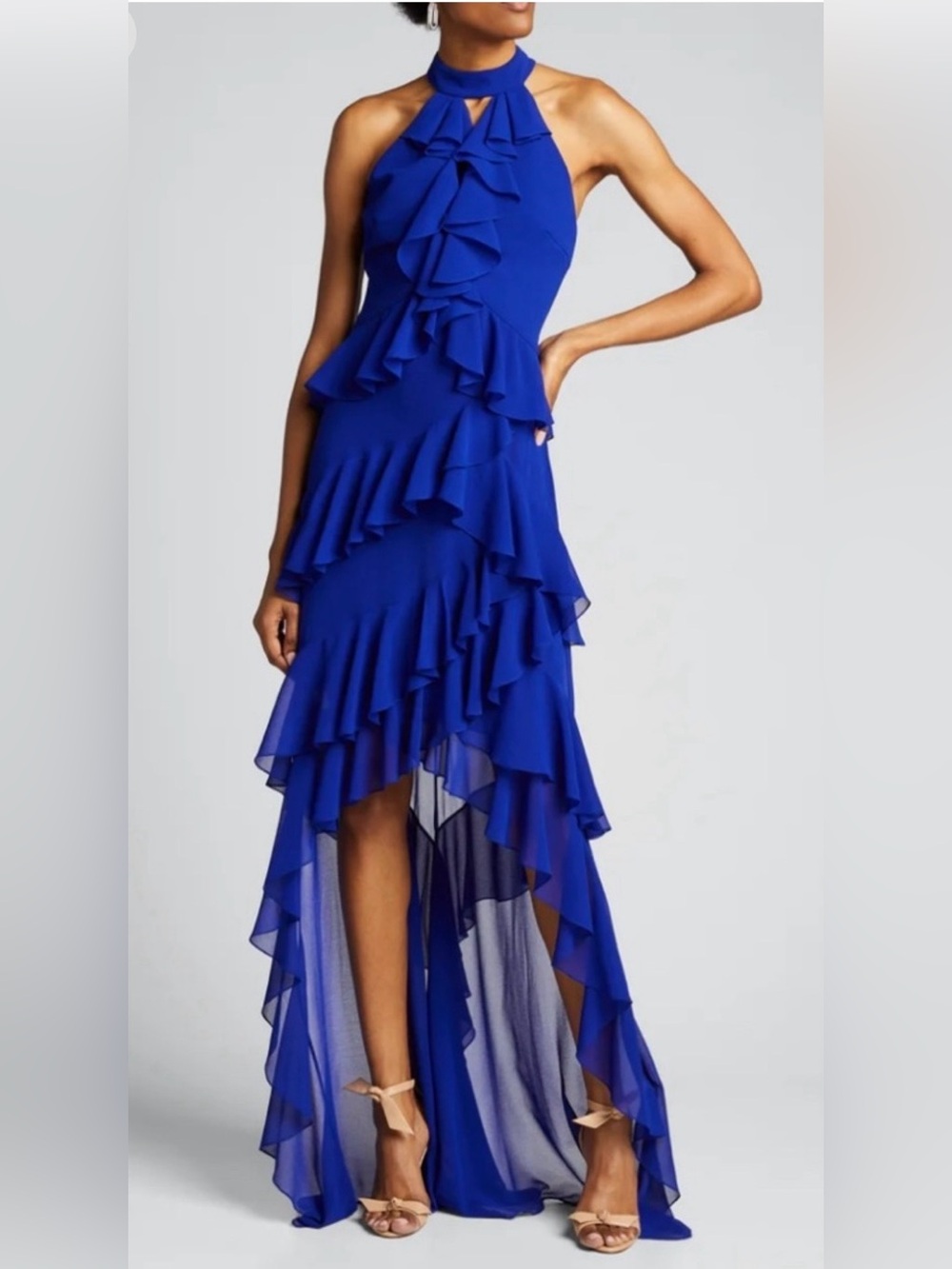Badgely Mischka Cobalt High Low Evening Gown Size 12